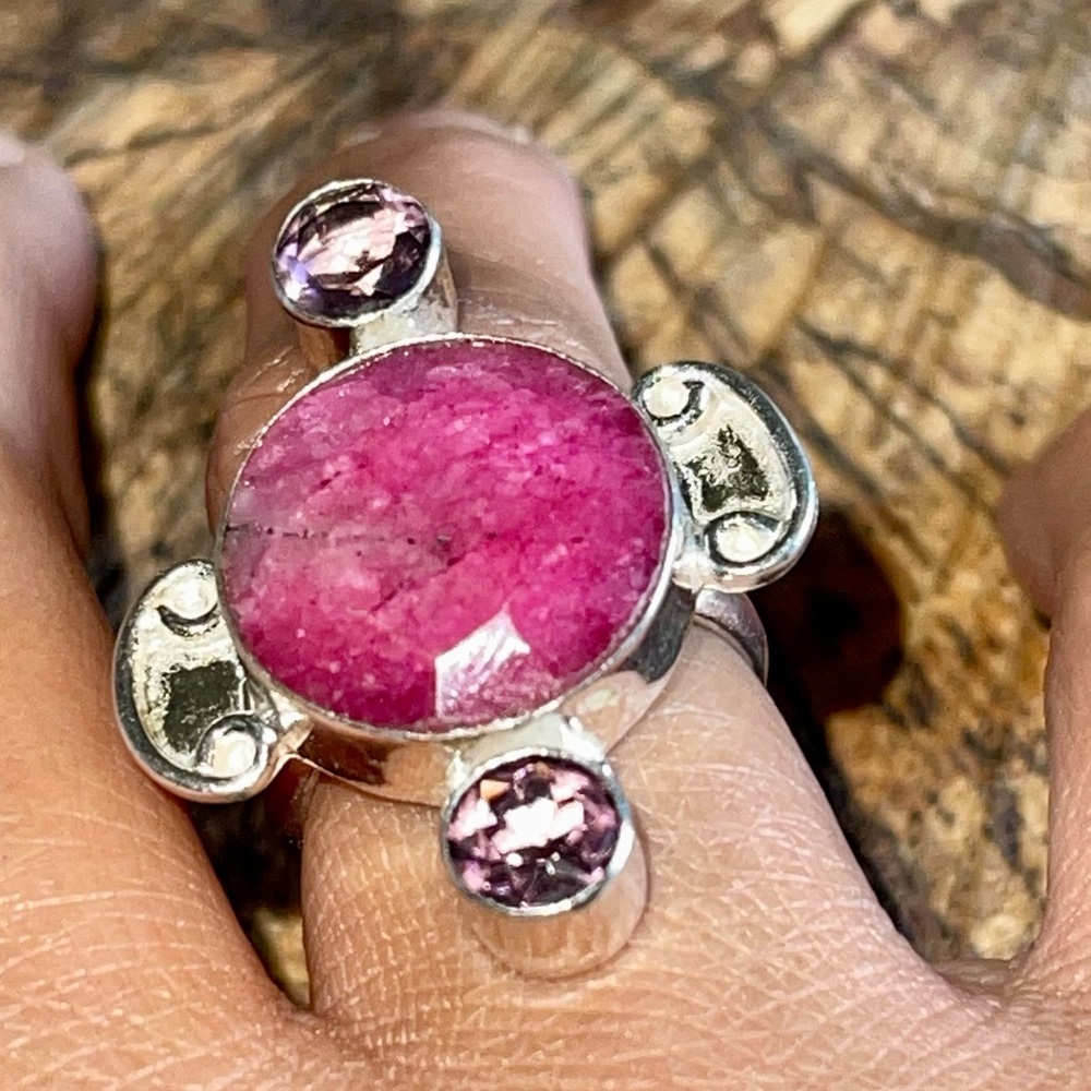 Faceted Candy Quartz Ring Size 7 1/4